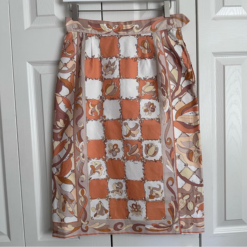 Vintage 60s Emilio Pucci Print Skirt 28" Waist - Picture 3 of 15